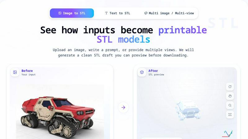 Image to STL application interface and features