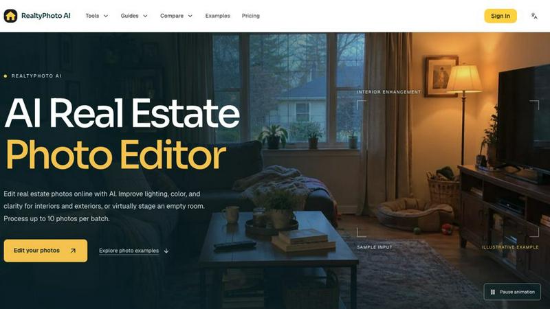 RealtyPhoto AI application interface and features